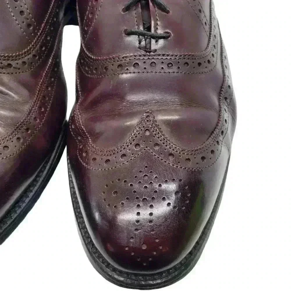 Men's ALLEN EDMONDS Chester Burgundy Wing Tip Dress Shoes Size 9.5 D